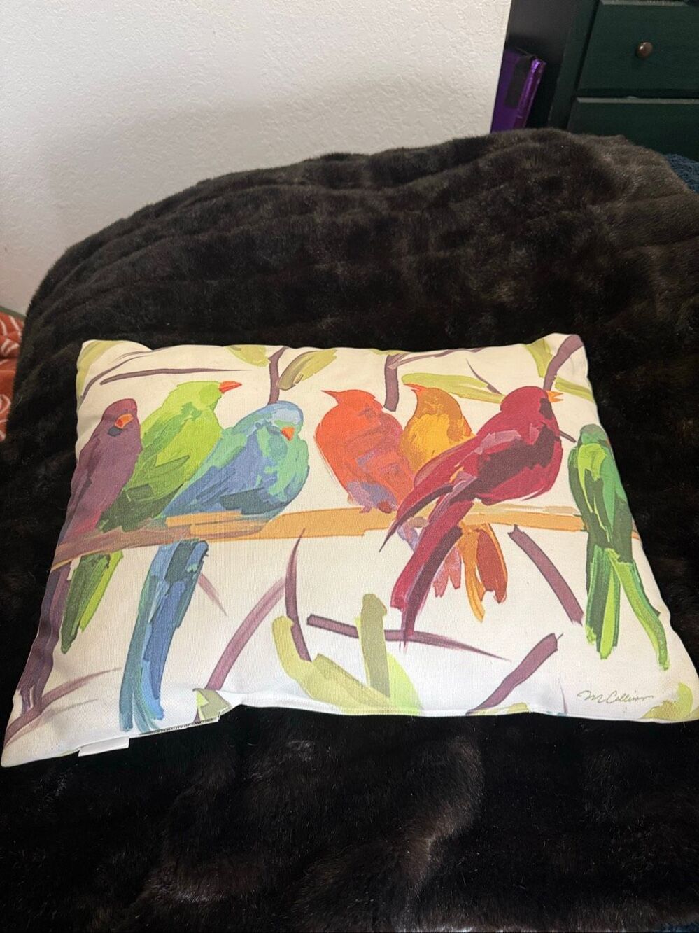 Flocked Together Climaweave Throw Pillow By Martha Collins